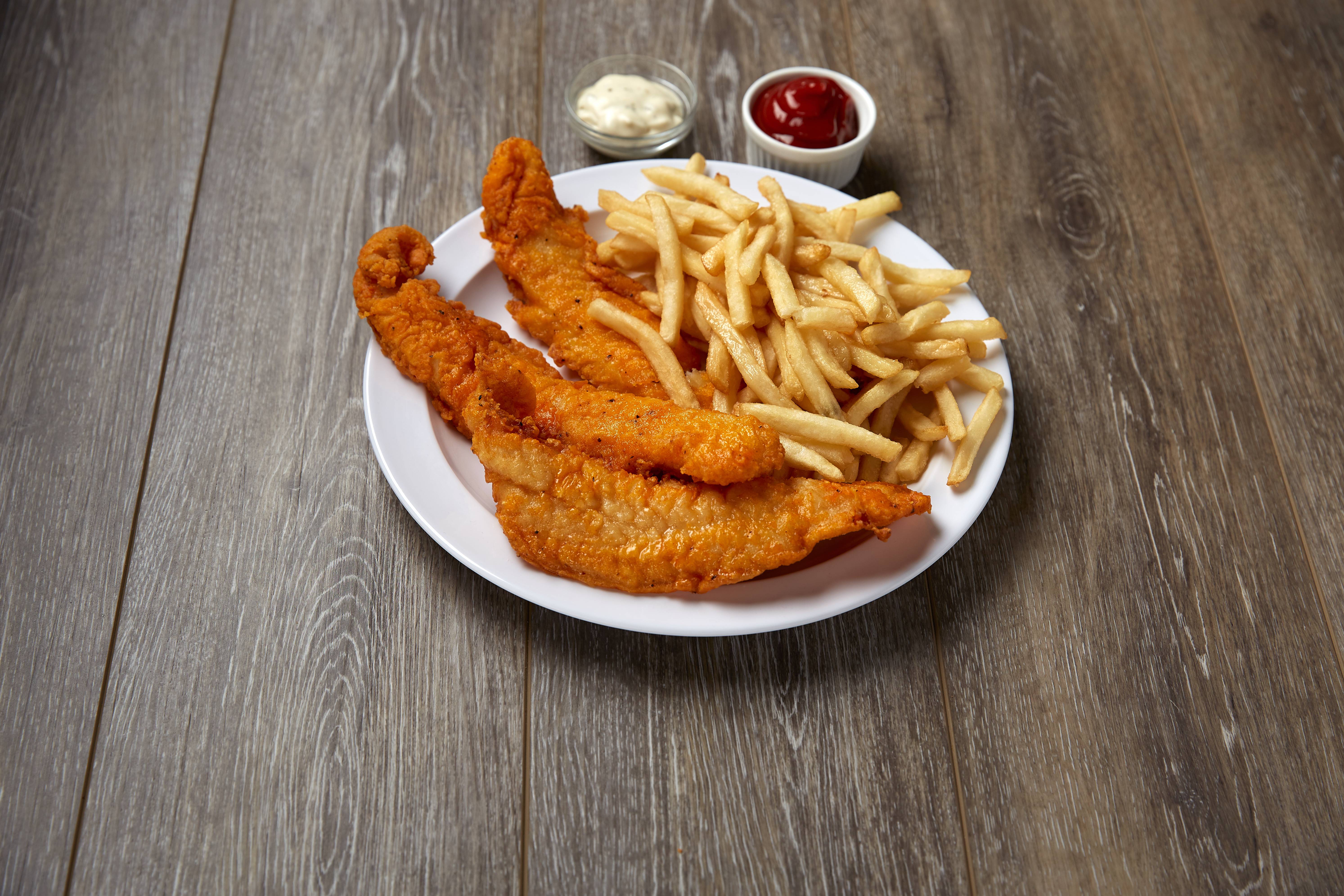 Order 3 Piece Whiting Fish with French Fries and Soda food online from Chucky Chicken store, Franklin Township on bringmethat.com