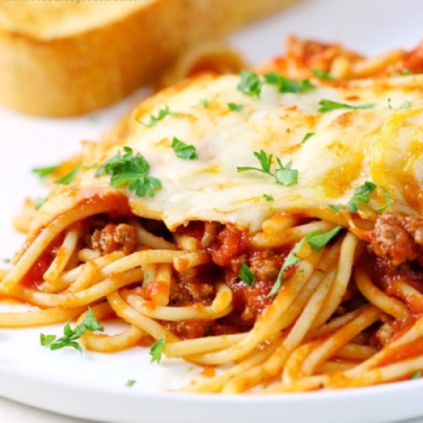 Order Baked Spaghetti - Pasta food online from Little Vito Pizza store, Kernersville on bringmethat.com