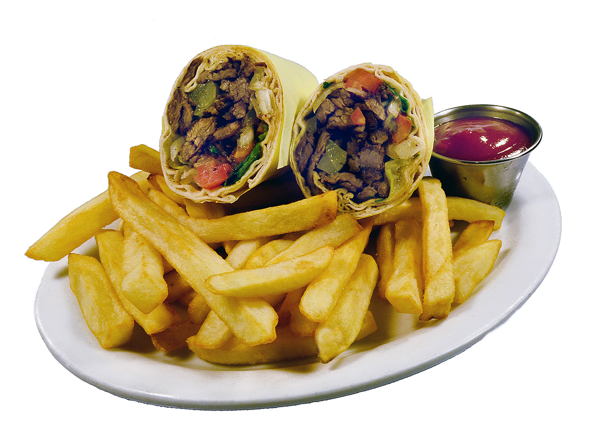 Order Beef Shawarma Wrap food online from Red Moon Lounge store, Valley Village on bringmethat.com