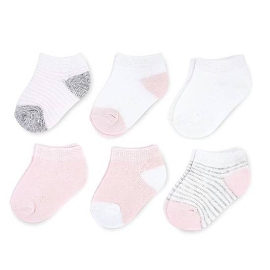 Order On The Goldbug™ Size 0-3M 6-Pack Ankle Socks in Pink food online from Bed Bath & Beyond store, Daly City on bringmethat.com