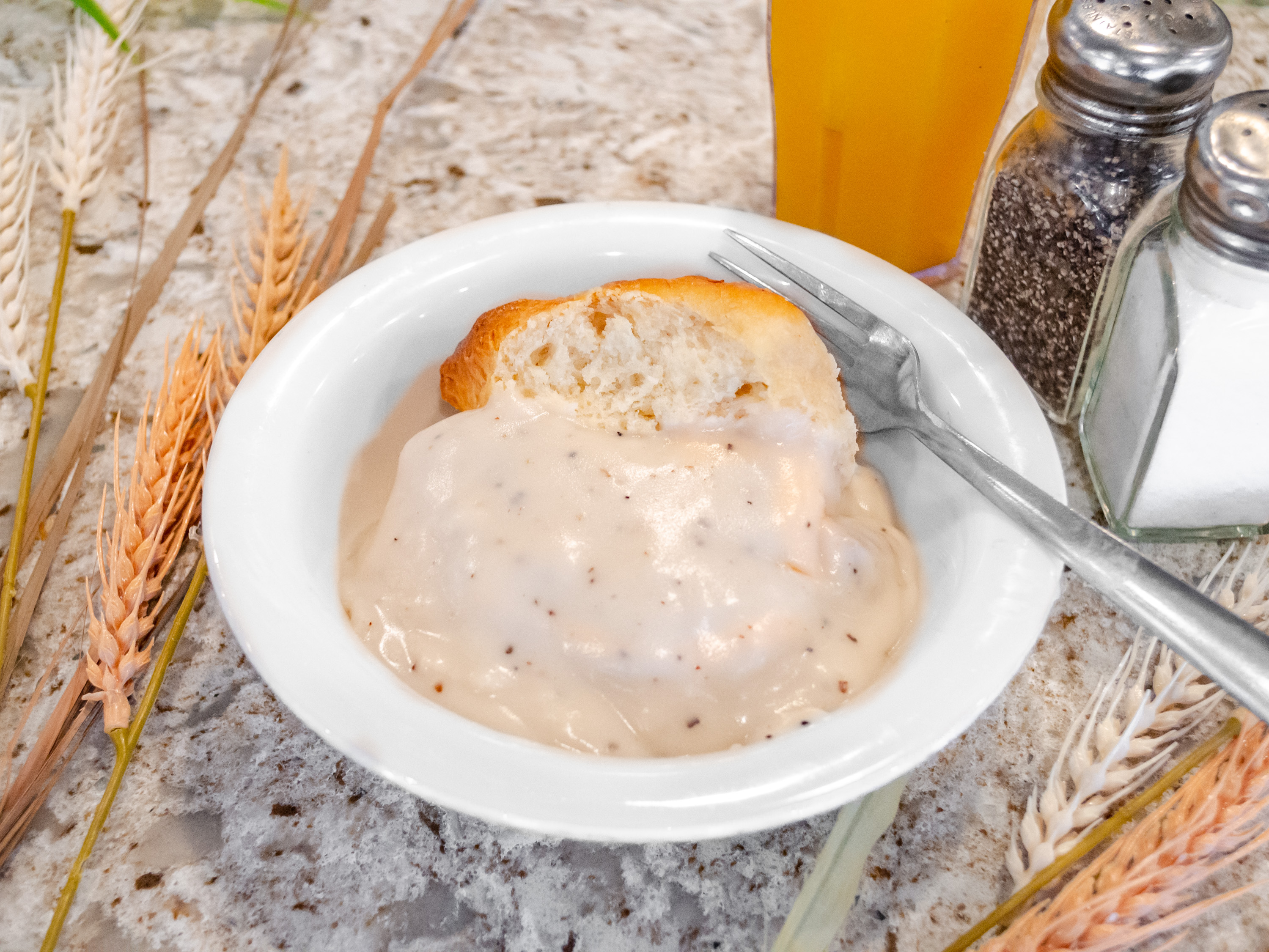 Order Biscuits and Country Gravy food online from Sunrise Waffle Shop store, Rancho Cordova on bringmethat.com