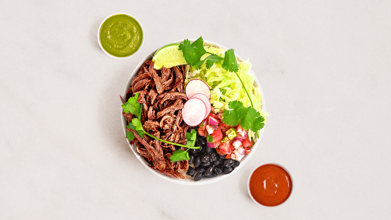 Order Shredded Beef Burrito Bowl food online from Burrito Affirmation store, Agoura Hills on bringmethat.com