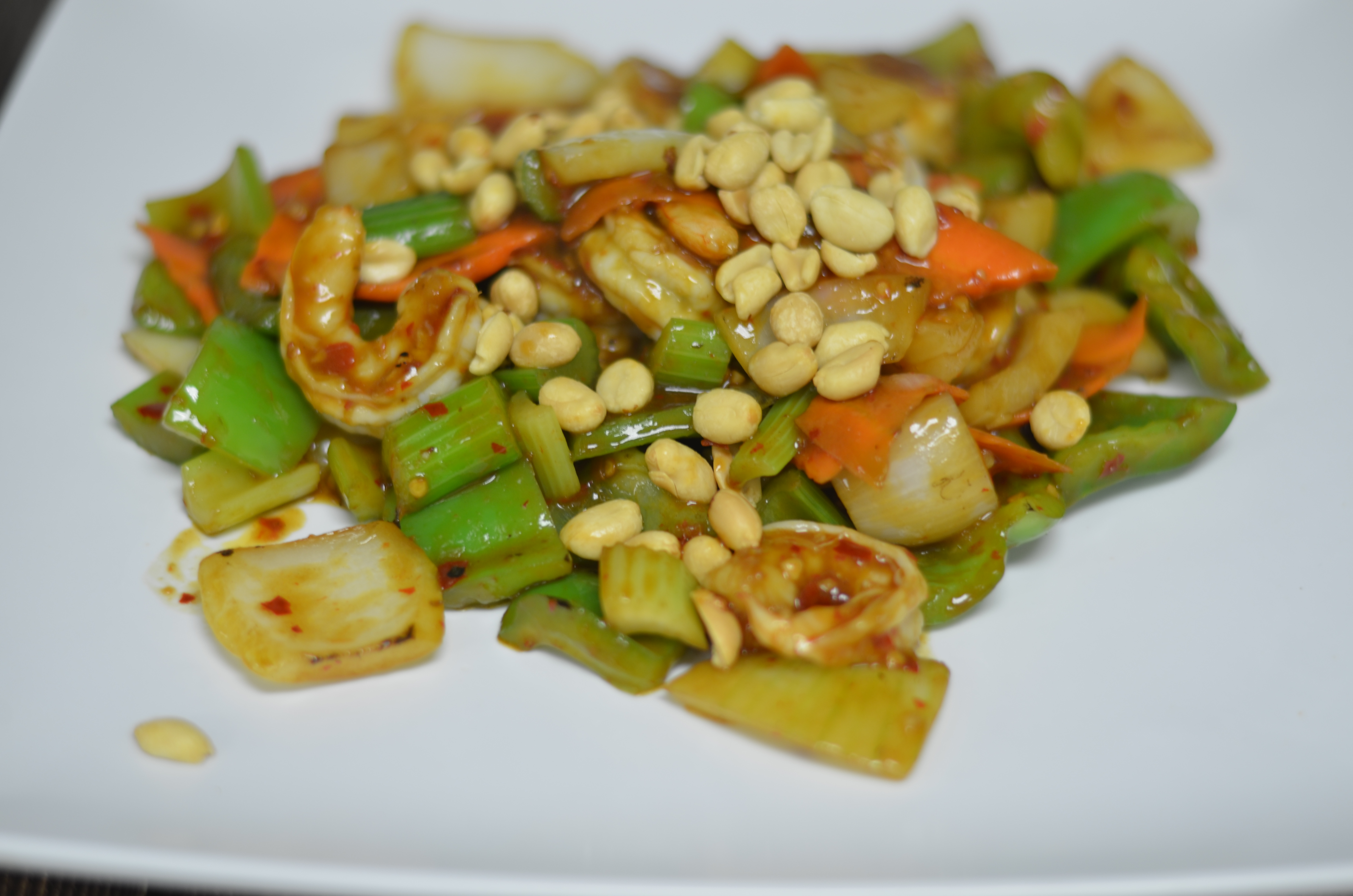 Order Kung Pao Shrimp food online from Yumi Cafe store, Richmond on bringmethat.com