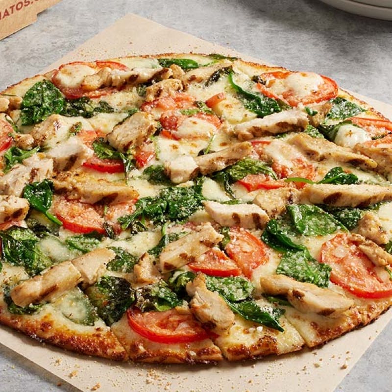 Order Chicken Spinach Mozzarella™ Pizza - Individual 7" food online from Donatos Pizza store, Hudson on bringmethat.com
