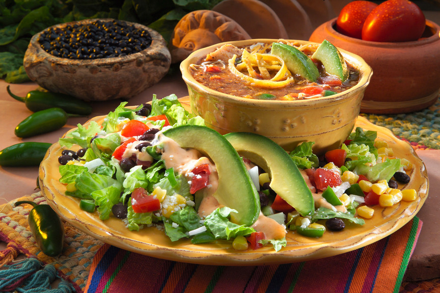 Order Tortilla Soup and Salad food online from La Salsa Mexican Grill store, San Leandro on bringmethat.com