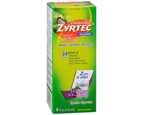 Order Zyrtec Children's 24 Allergy Syrup Grape food online from Scripx Pharmacy store, Plano on bringmethat.com