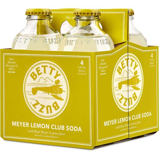 Order Betty Buzz Club Soda Meyer Lemon 4PK (4 PK 9 OZ) 139134 food online from Bevmo! store, Pasadena on bringmethat.com