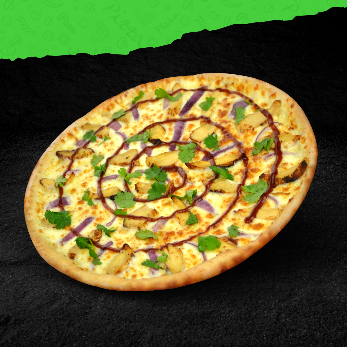 Order Thin Crust BBQ Chicken Pizza food online from Piara Pizza store, El Monte on bringmethat.com