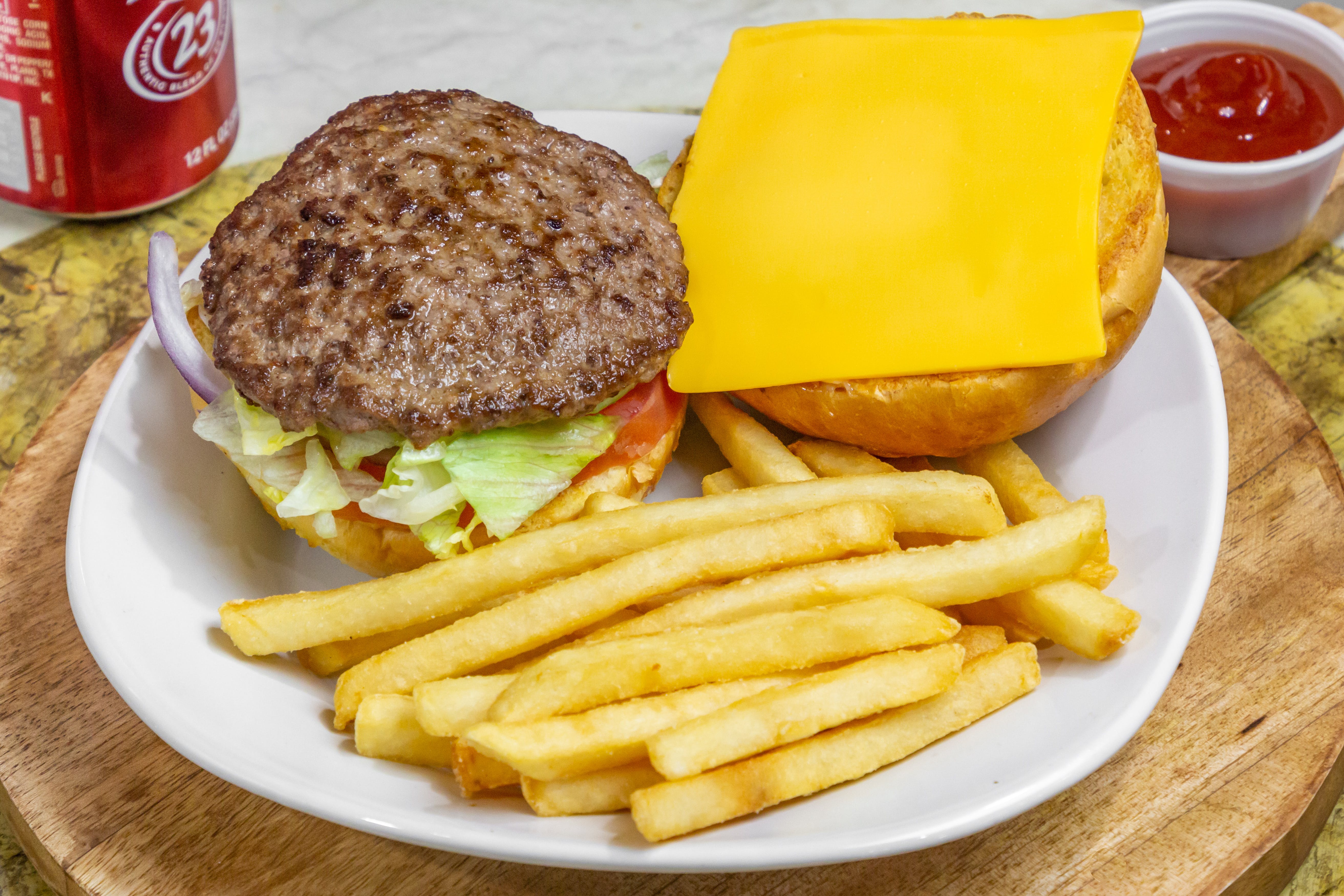 Order Cheese Burger - Burger food online from Cafe Lark store, Albany on bringmethat.com