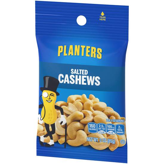 Order Planters Salted Cashews - 3 Oz Bag food online from IV Deli Mart store, Goleta on bringmethat.com