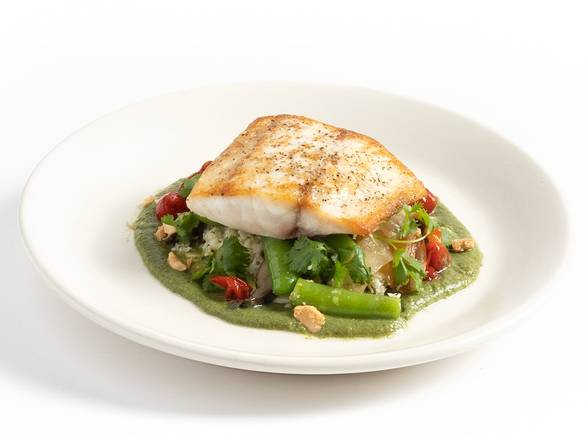 Order Pan Seared Sea Bass* food online from True Food Kitchen store, Phoenix on bringmethat.com