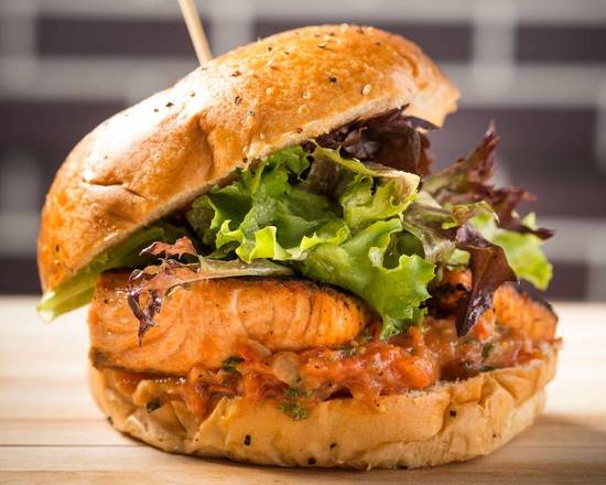 Order Roasted Salmon Sandwich food online from Chickie & Pete store, Bordentown on bringmethat.com