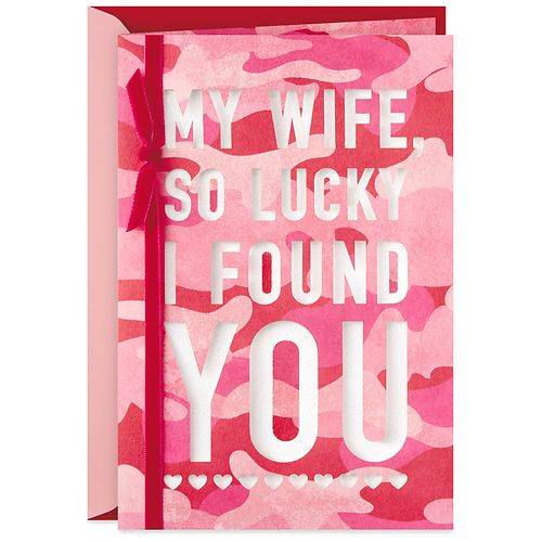 Order Hallmark Valentine's Day Card for Wife (Pink Camo) S11 - 1.0 ea food online from Walgreens store, LEMOORE on bringmethat.com