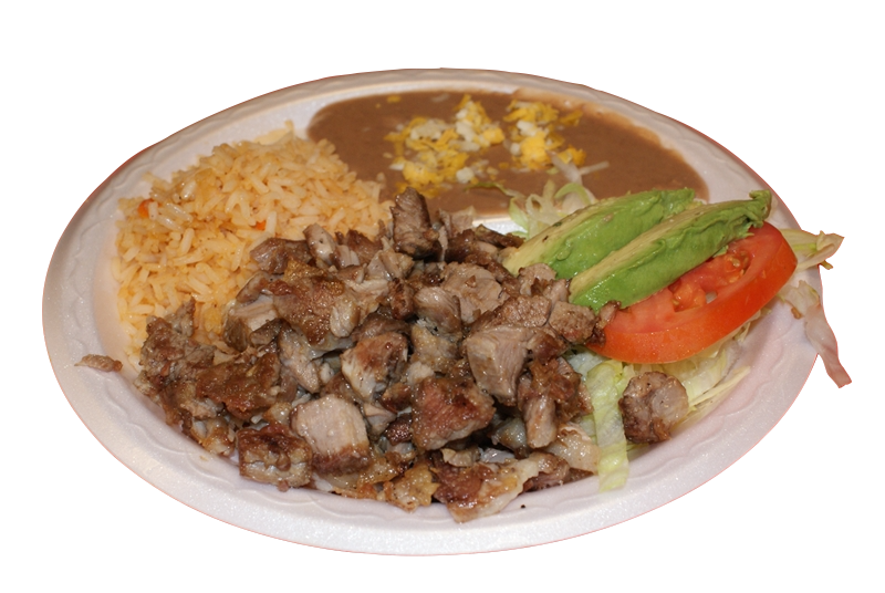Order 3. Carnitas Combo food online from Rivas Mexican Grill #5 store, Las Vegas on bringmethat.com