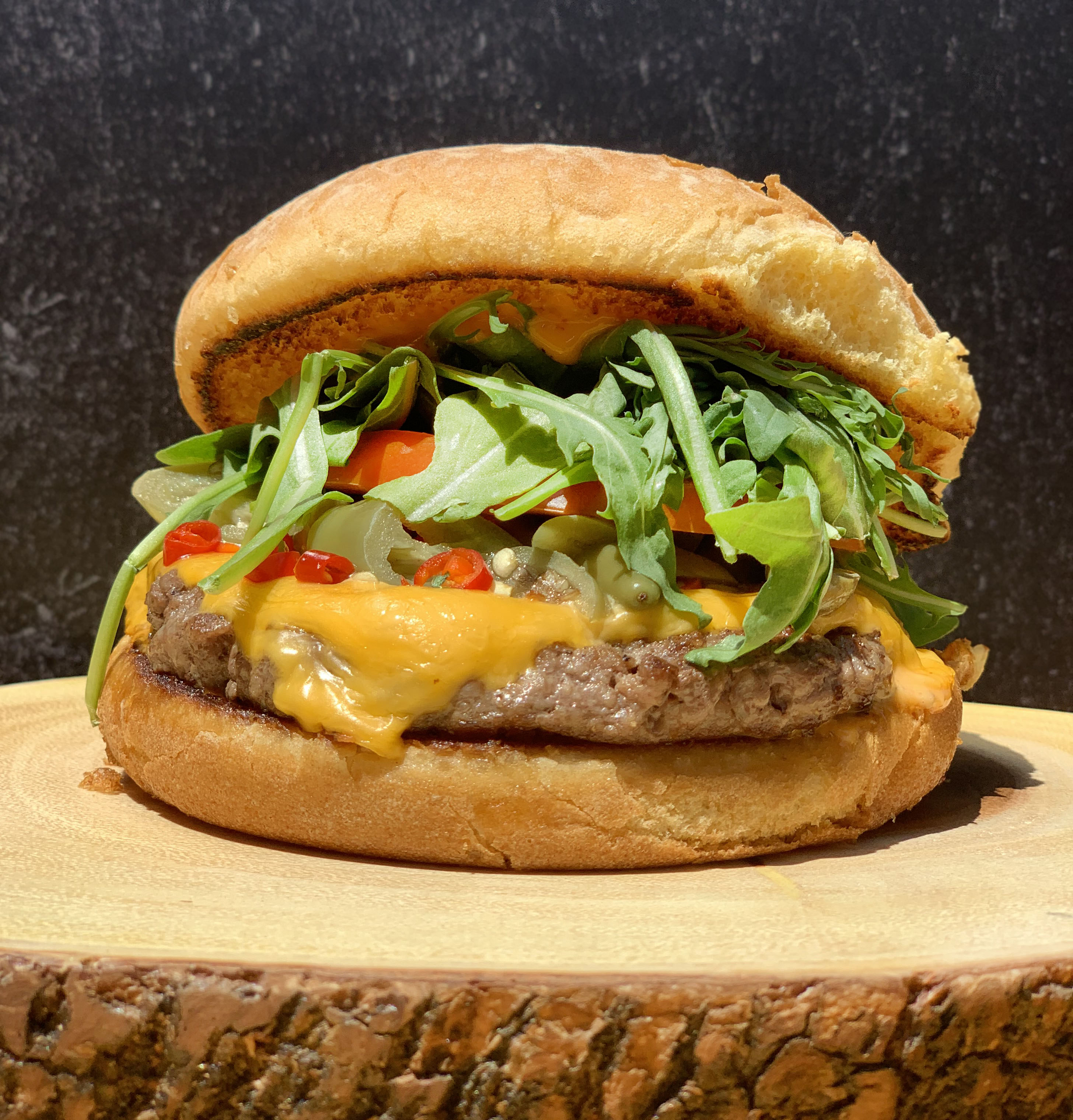 Order Fire Belly Burger food online from Hangry Belly store, Long Beach on bringmethat.com