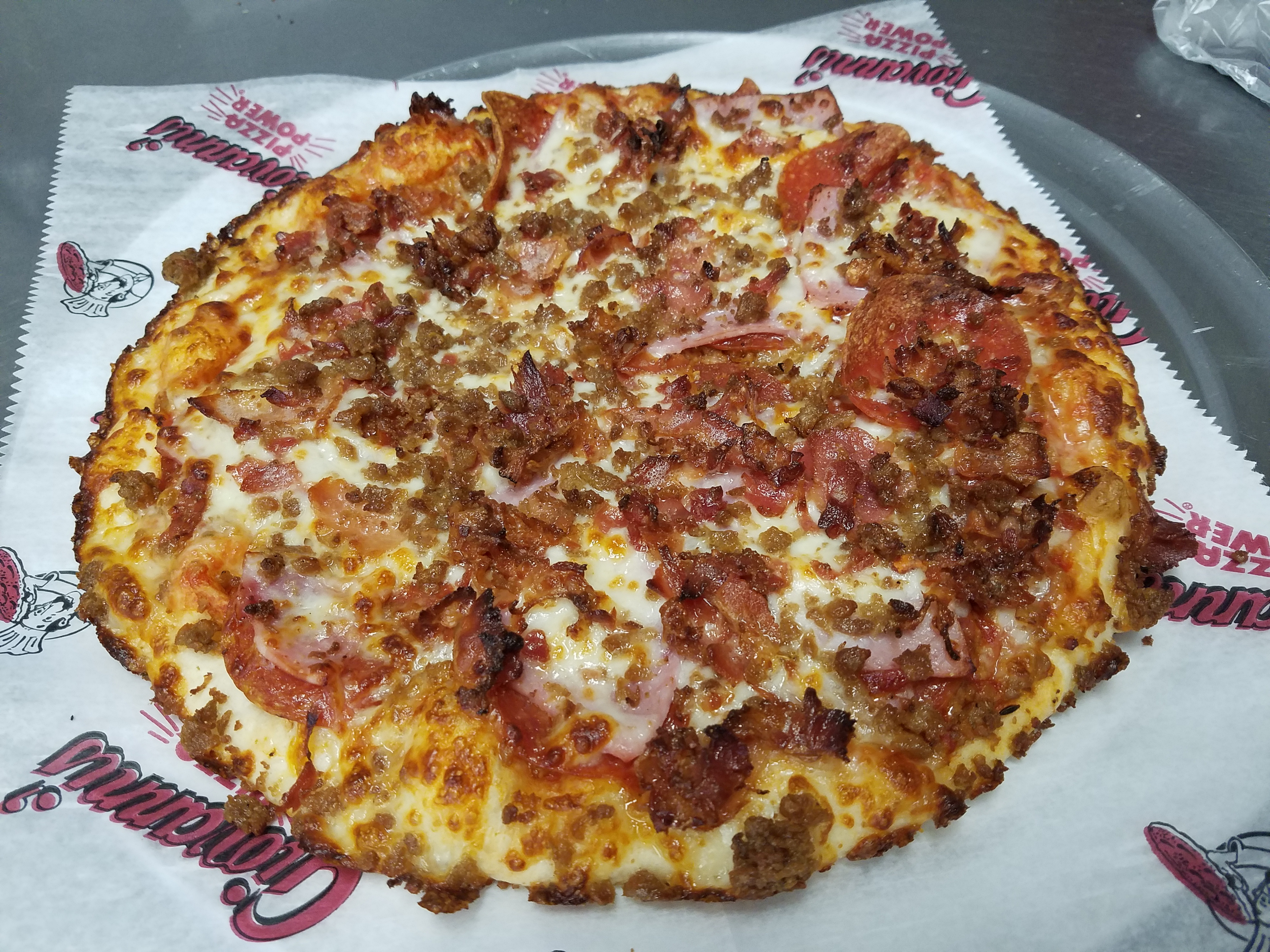 Order All Meats Pizza food online from Giovanni's Pizza Place store, Charleston on bringmethat.com