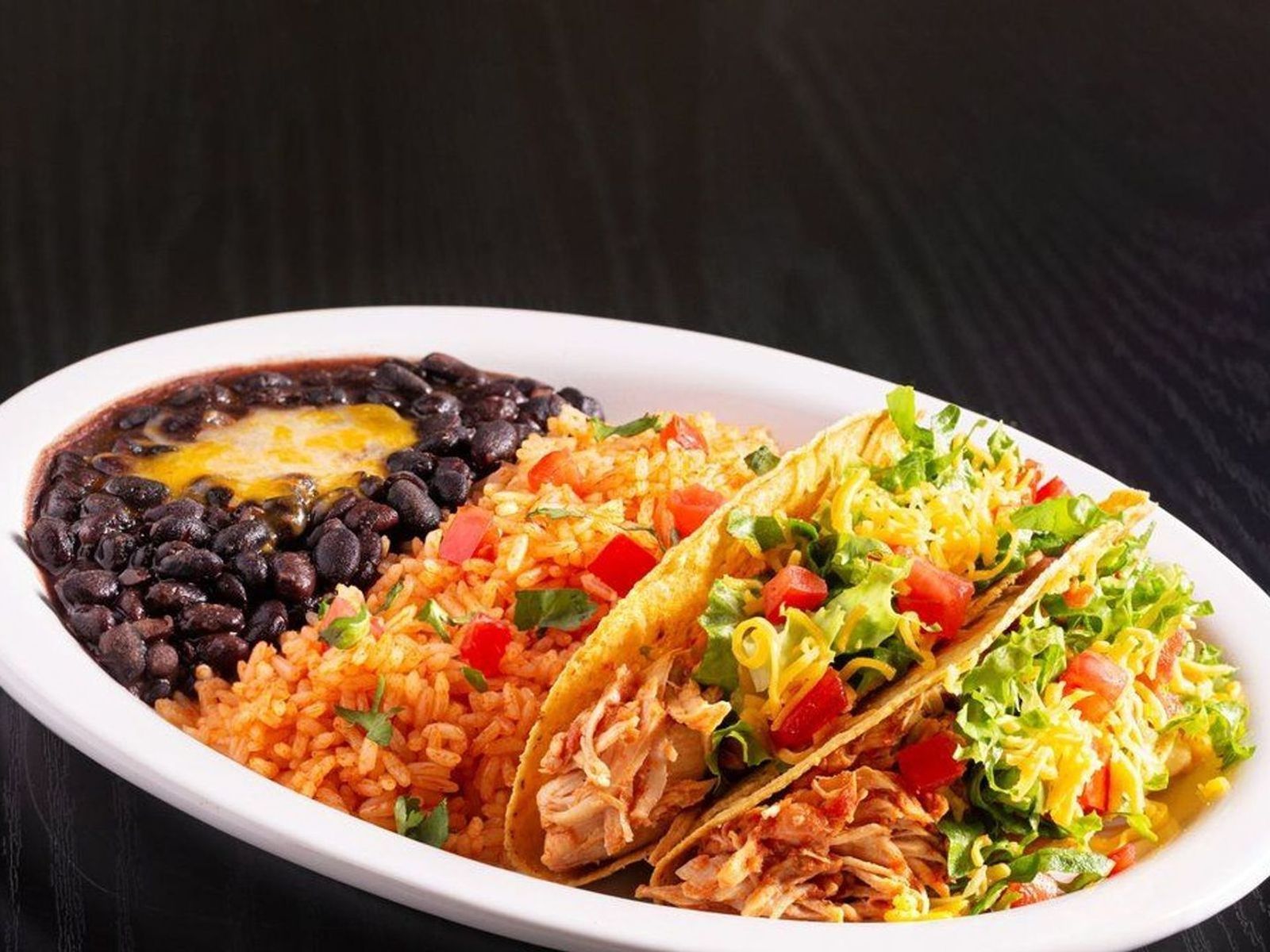 Order Shred. Chick. Taco Platter ~ food online from El Fresco Mexican Grill store, Centreville on bringmethat.com