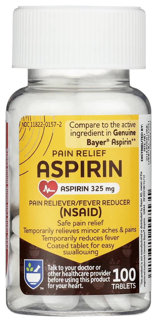 Order Rite Aid Aspirin Tablets 325 mg (100 ct) food online from Rite Aid store, Cortland on bringmethat.com