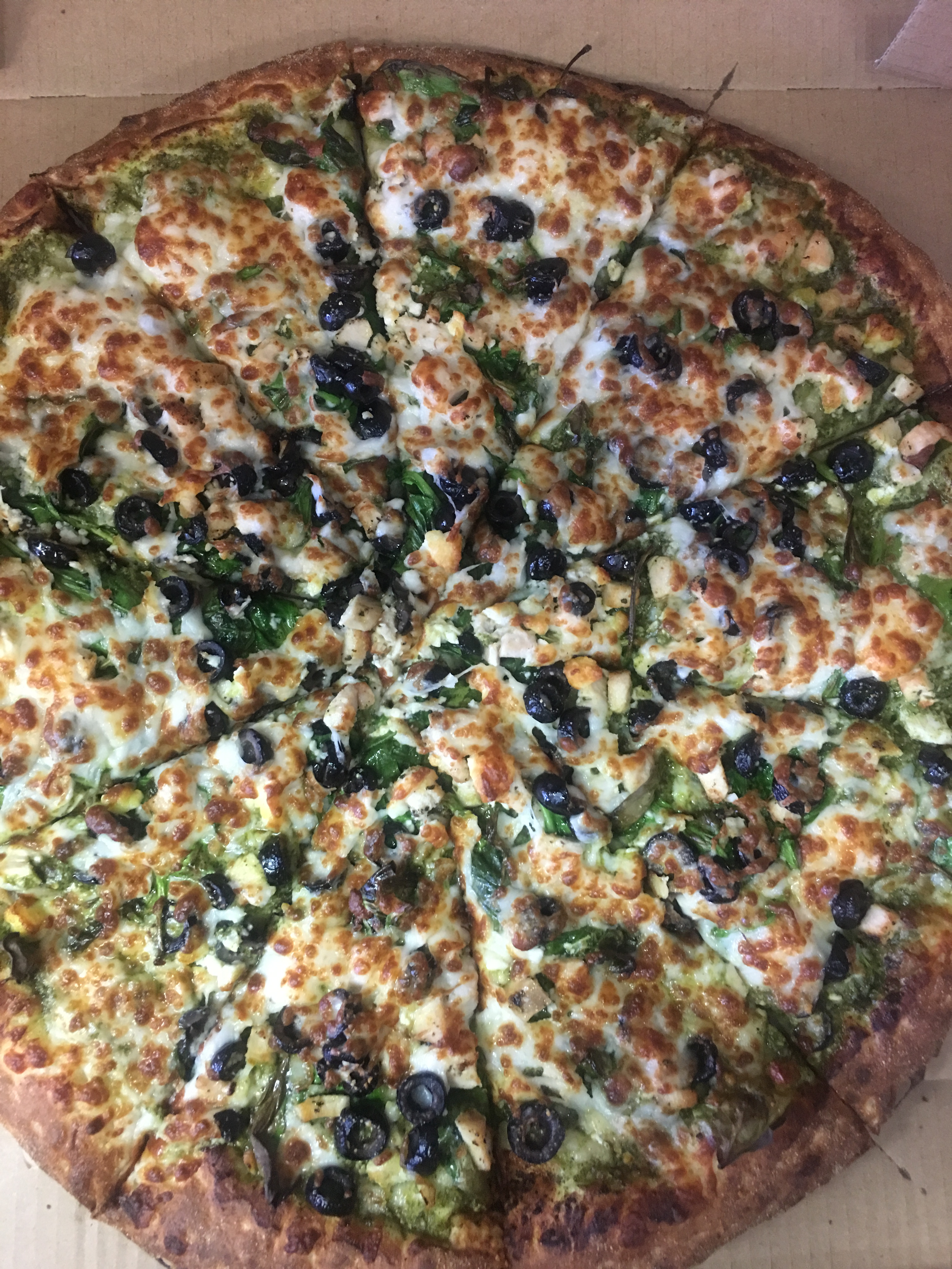 Order Spinach Garden Pizza food online from Pizza Zone N Grill store, San Francisco on bringmethat.com