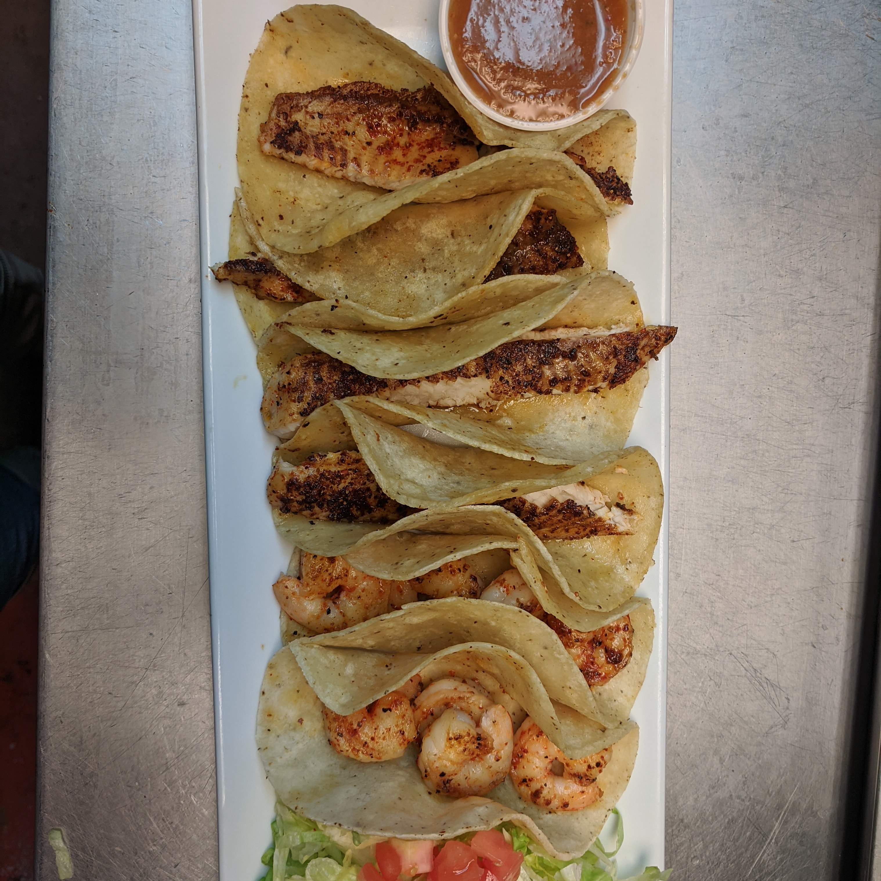 Order 4 Fish Tacos Plate food online from El Agave Restaurant store, Pharr on bringmethat.com