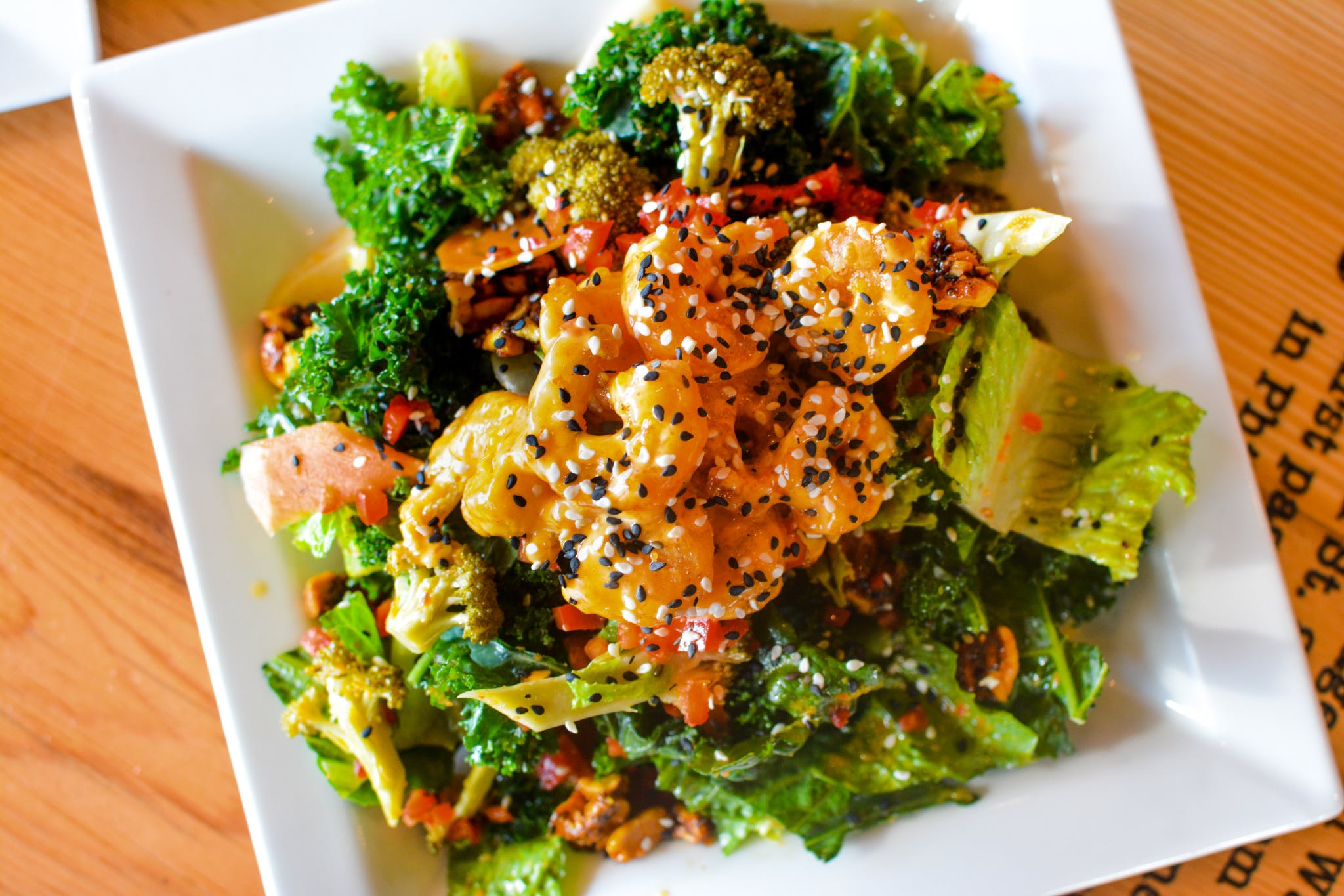 Order Bada Bang Shrimp Salad - Salad food online from Cinder Bar store, Clarksboro on bringmethat.com