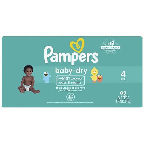 Order Pampers Baby Dry Extra Protection Diapers Super Pack Size 4 - 92.0 ea food online from Walgreens store, Lincoln on bringmethat.com