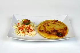 Order Pupusa de Chicarron y Queso  food online from Campestre Chicken store, Lincoln Park on bringmethat.com