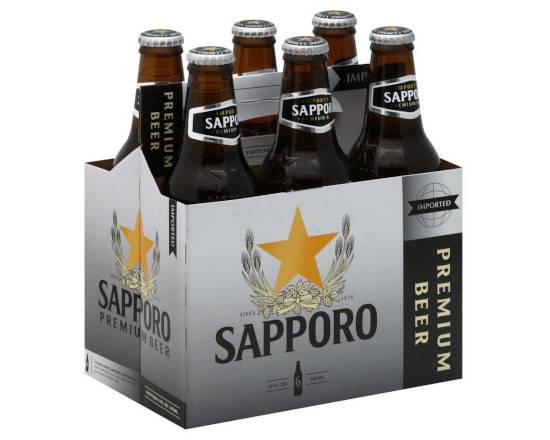 Order Sapporo 6 Pack 12oz Bottles food online from Newport Wine & Spirits store, Newport Beach on bringmethat.com