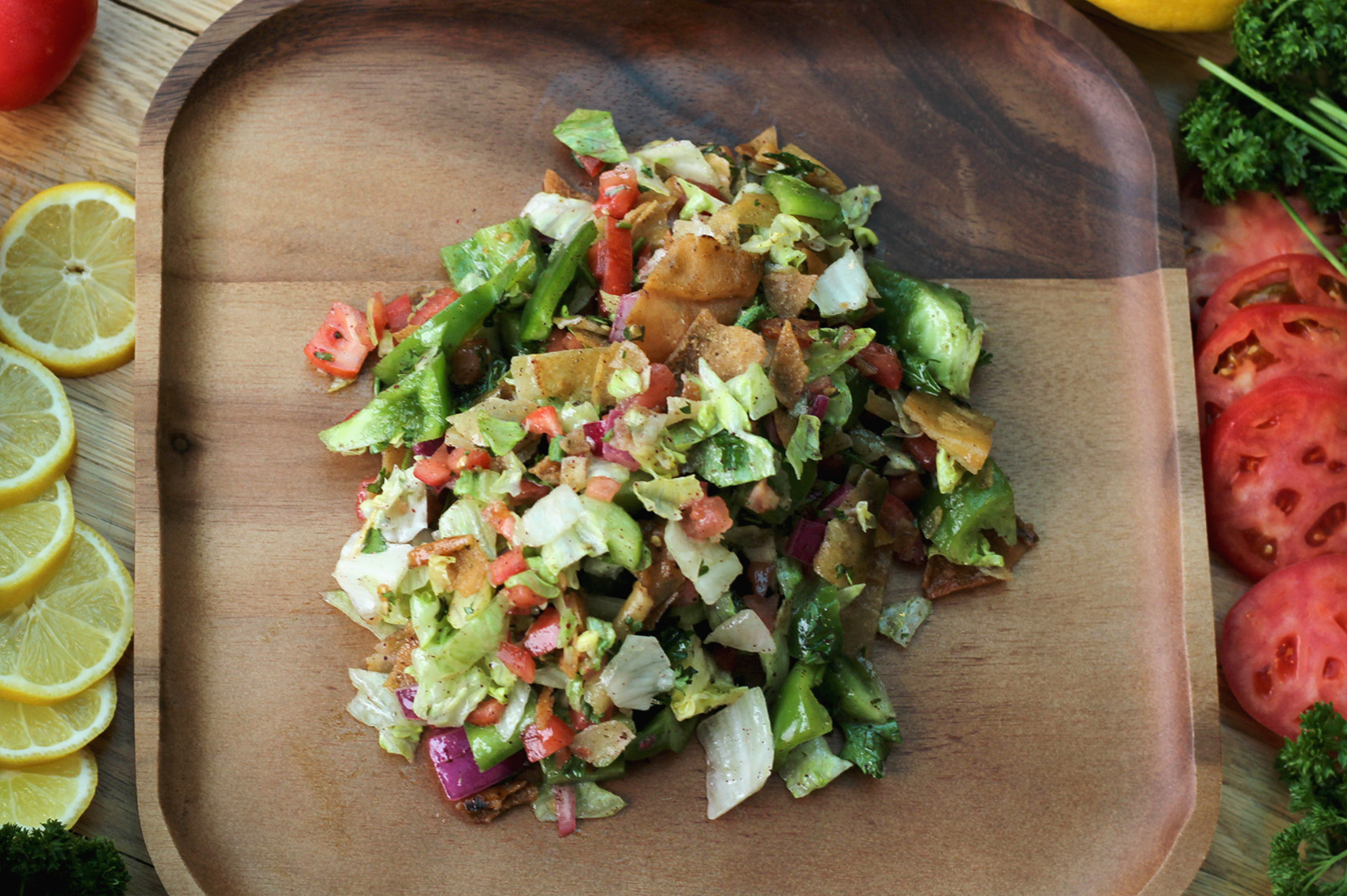 Order Fattoush Salad food online from Kabob It store, Bowling Green on bringmethat.com