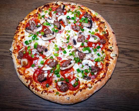 Order Deluxe Pizza (12") food online from Flo Pizzeria Ristorante store, Plainfield on bringmethat.com