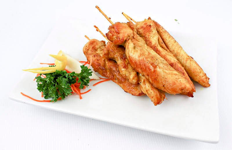 Order 301. Satay Chicken food online from Chi Tung Chinese & Thai Restaurant store, Evergreen Park on bringmethat.com