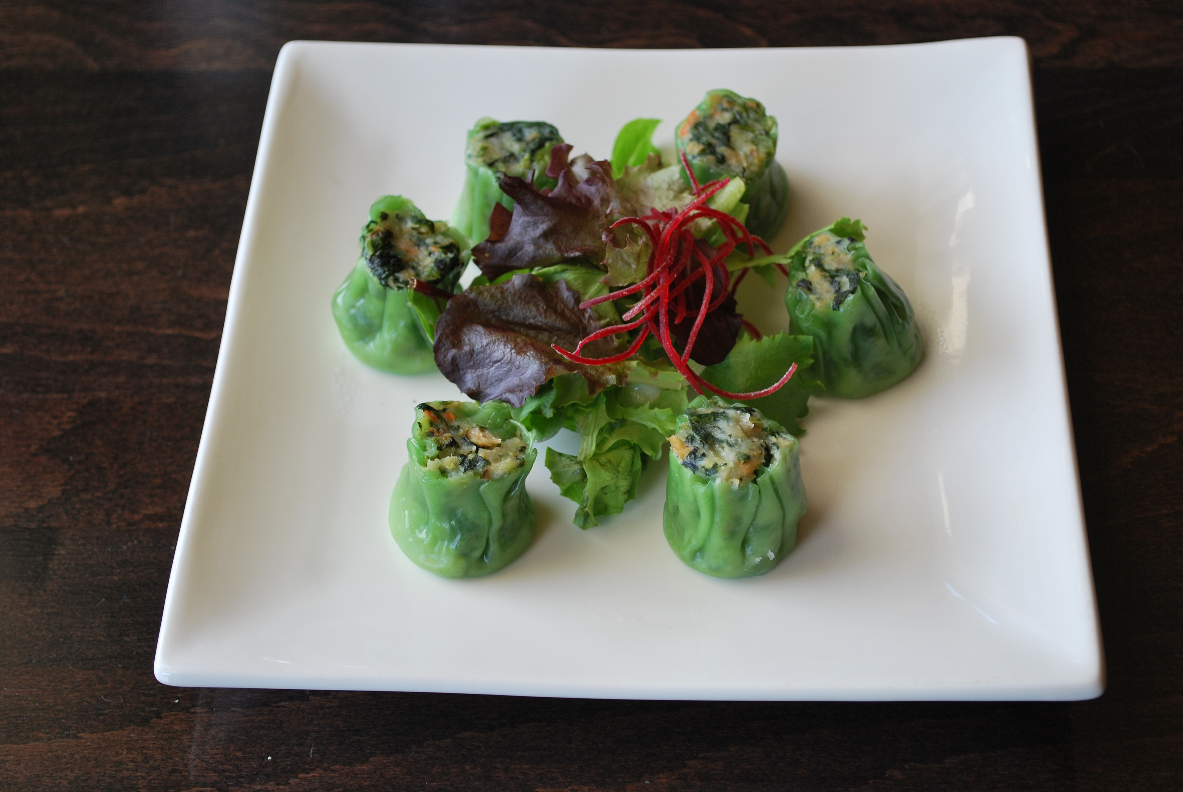 Order A5. Steamed Spinach Shumai food online from Gobo store, Brooklyn on bringmethat.com