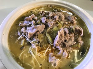 Order F13. Special Beef with Udon Soup 乌冬酸汤肥牛  food online from Garage Restaurant store, San Gabriel on bringmethat.com