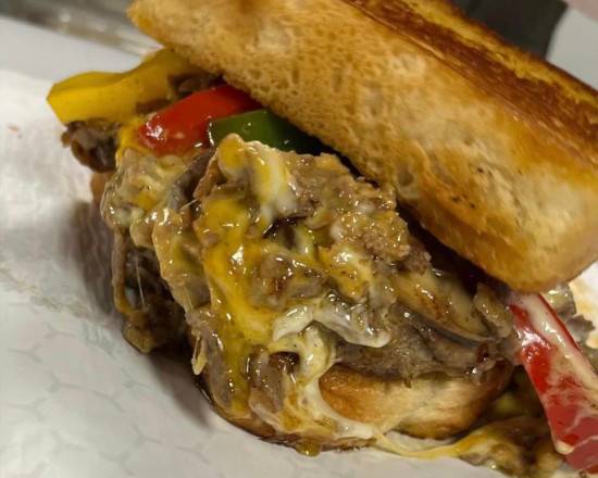 Order Philly Steak Burger food online from Supremefries and More store, Zion on bringmethat.com