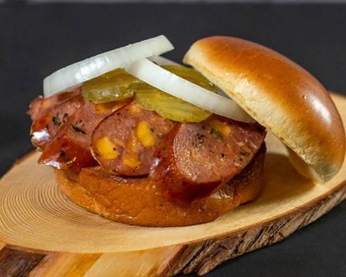 Order Spicy Cheddar Sausage Sandwich food online from Big Deal Burger store, Hickory on bringmethat.com