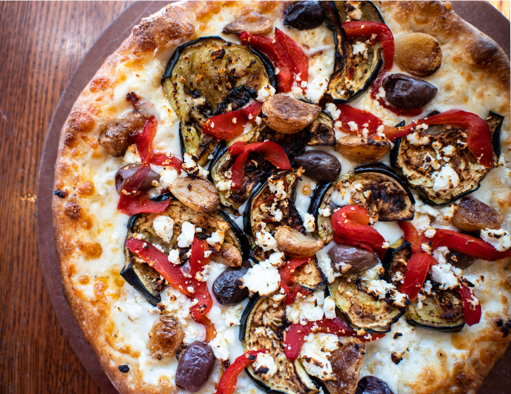Order Roasted Eggplant Pizza food online from Angelico Pizzeria Glover Park store, Washington on bringmethat.com