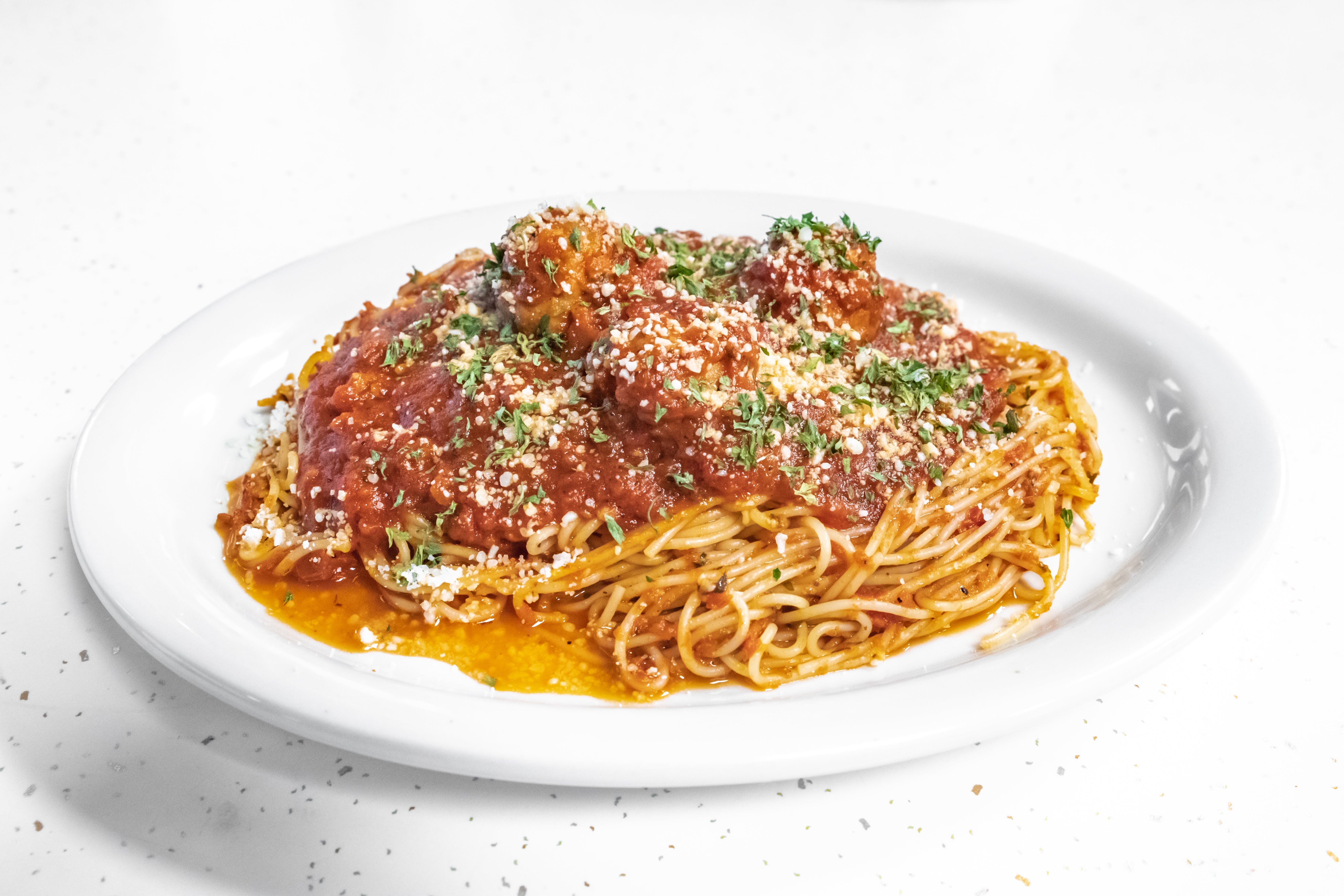 Order Spaghetti with Meatballs - Homemade Pasta food online from Brooklyns Best Pizza & Pasta store, Arlington on bringmethat.com