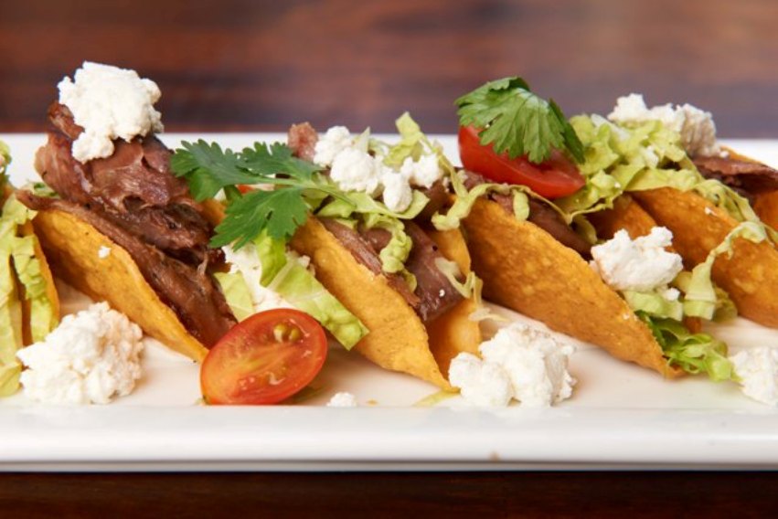 Order Mini Duck Tacos food online from Sammy’s Woodfired Pizza & Grill store, San Diego on bringmethat.com