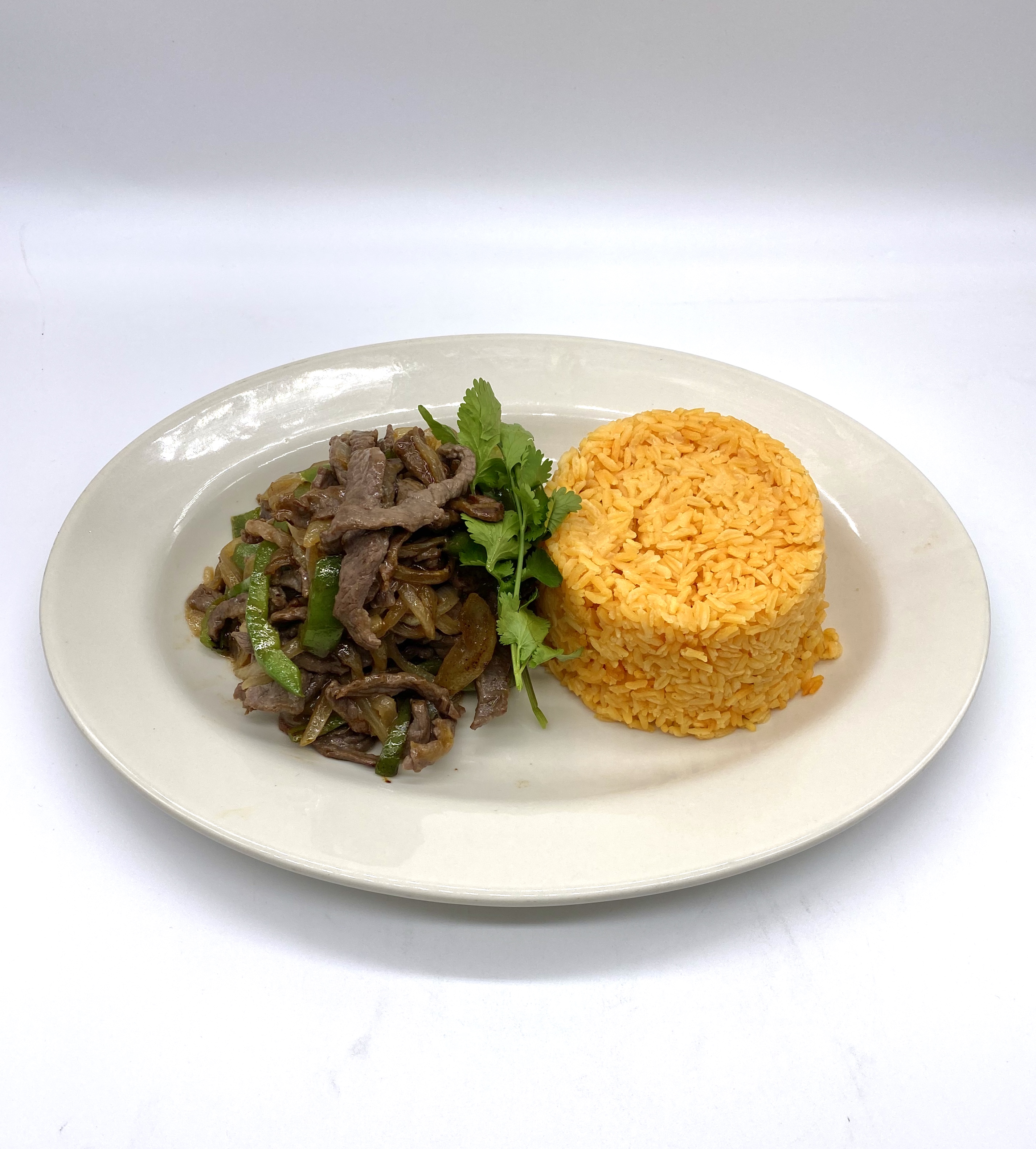 Order 23. Cecina over Rice food online from Tacos Y Jugos Genesis store, Elmhurst on bringmethat.com