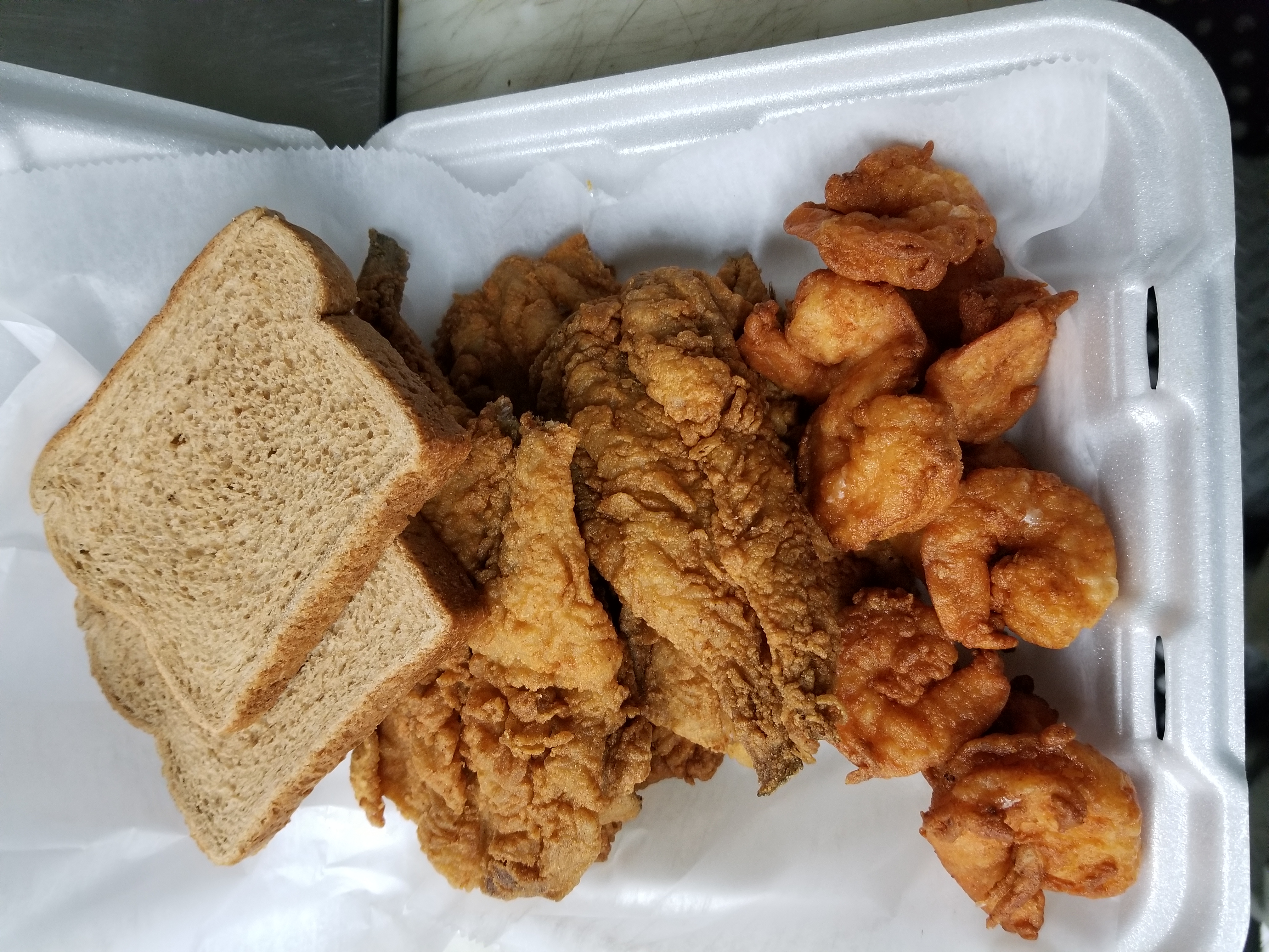 Order 15 Piece Shrimp and 6 Piece Whiting Combo food online from E & S Original Steak-N-Take store, Newark on bringmethat.com