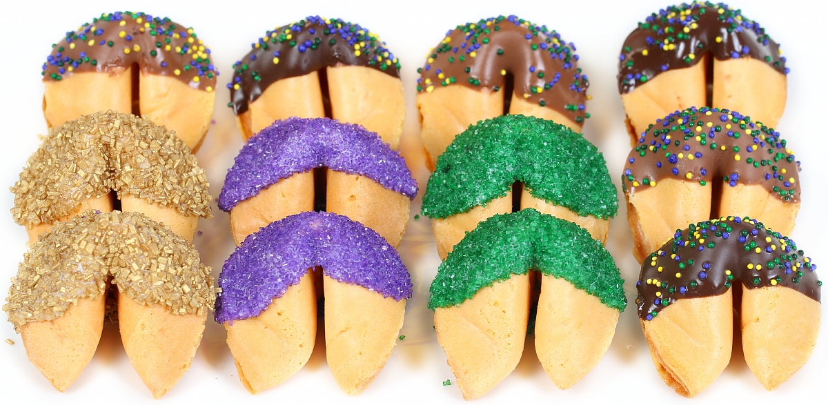 Order Mardi Gras Fortune Cookies food online from Fancy Fortune Cookies store, Indianapolis on bringmethat.com