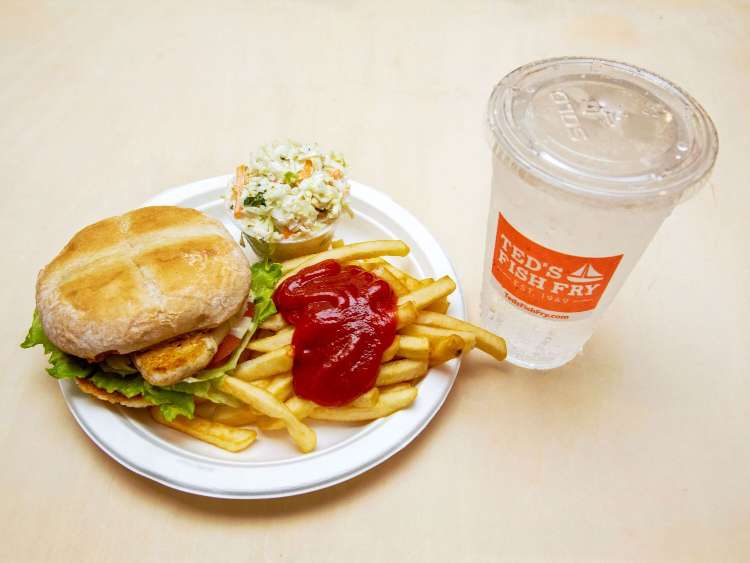 Order Grilled Chicken Sandwich Combo food online from Ted's Fish Fry store, Clifton Park on bringmethat.com