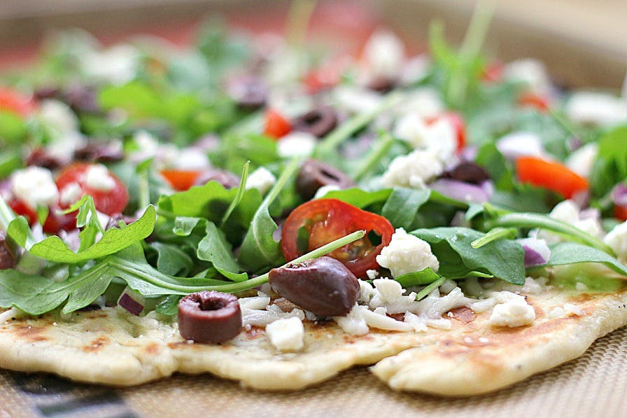 Order Greek Salad Pizza - 6.5'' food online from Greek Island Grill store, Hackensack on bringmethat.com