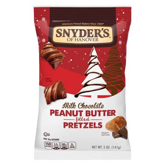 Order Snyder'S Of Hanover Pretzels, Holiday Milk Chocolate Peanut Butter Filled Pretzels food online from Exxon Food Mart store, Port Huron on bringmethat.com