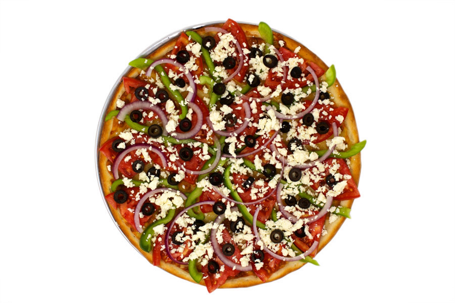 Order The Greek Pizza food online from Lucky 7 pizza store, Glendale on bringmethat.com