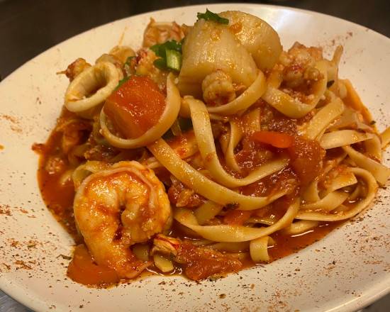 Order Jambalaya Fettuccine food online from High Street Caffe store, West Chester on bringmethat.com