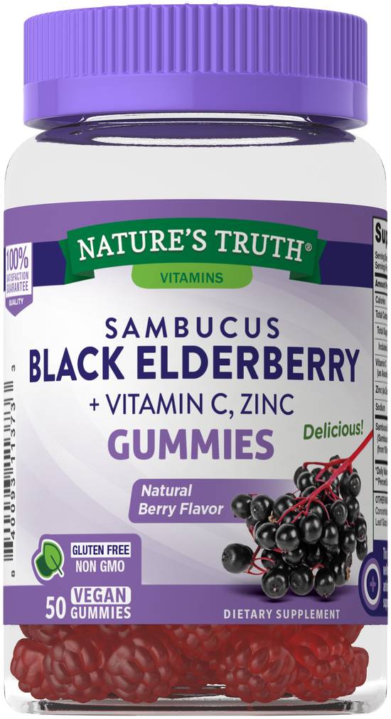 Order Nature's Truth Sambucus Black Elderberry Complex Vegan Gummies (50 ct) food online from Rite Aid store, Palm Desert on bringmethat.com