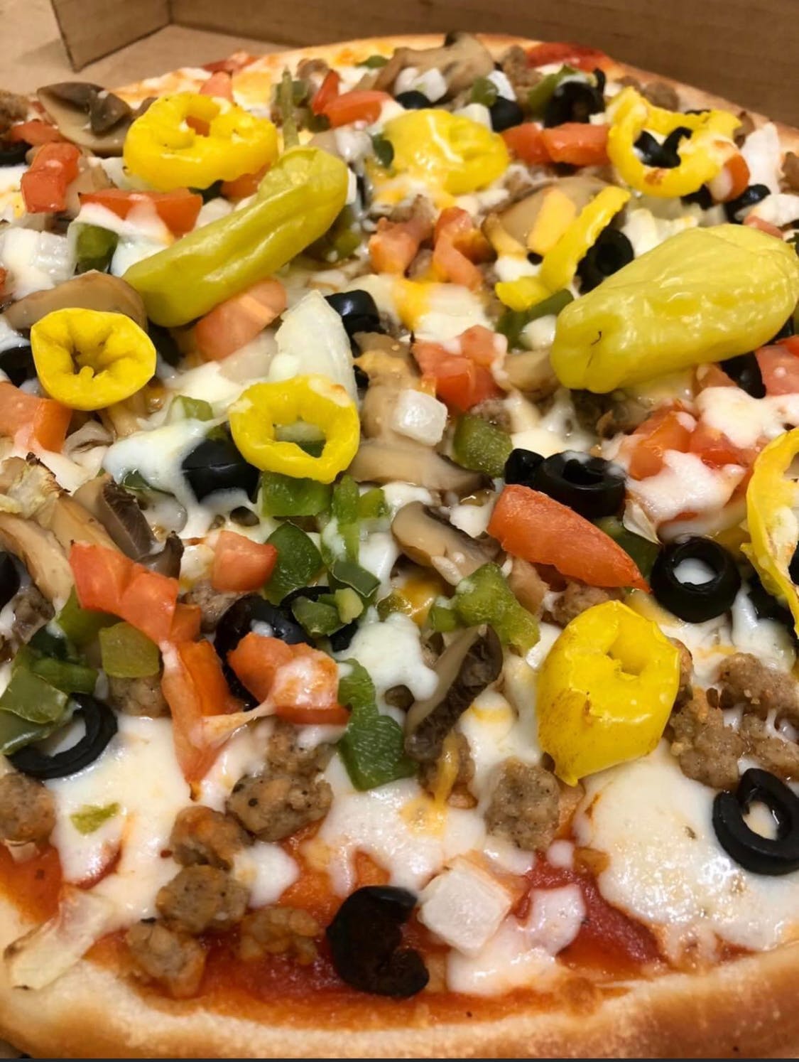 Order All Veggie Pizza - 6" food online from The Pizza Den store, Hoxie on bringmethat.com