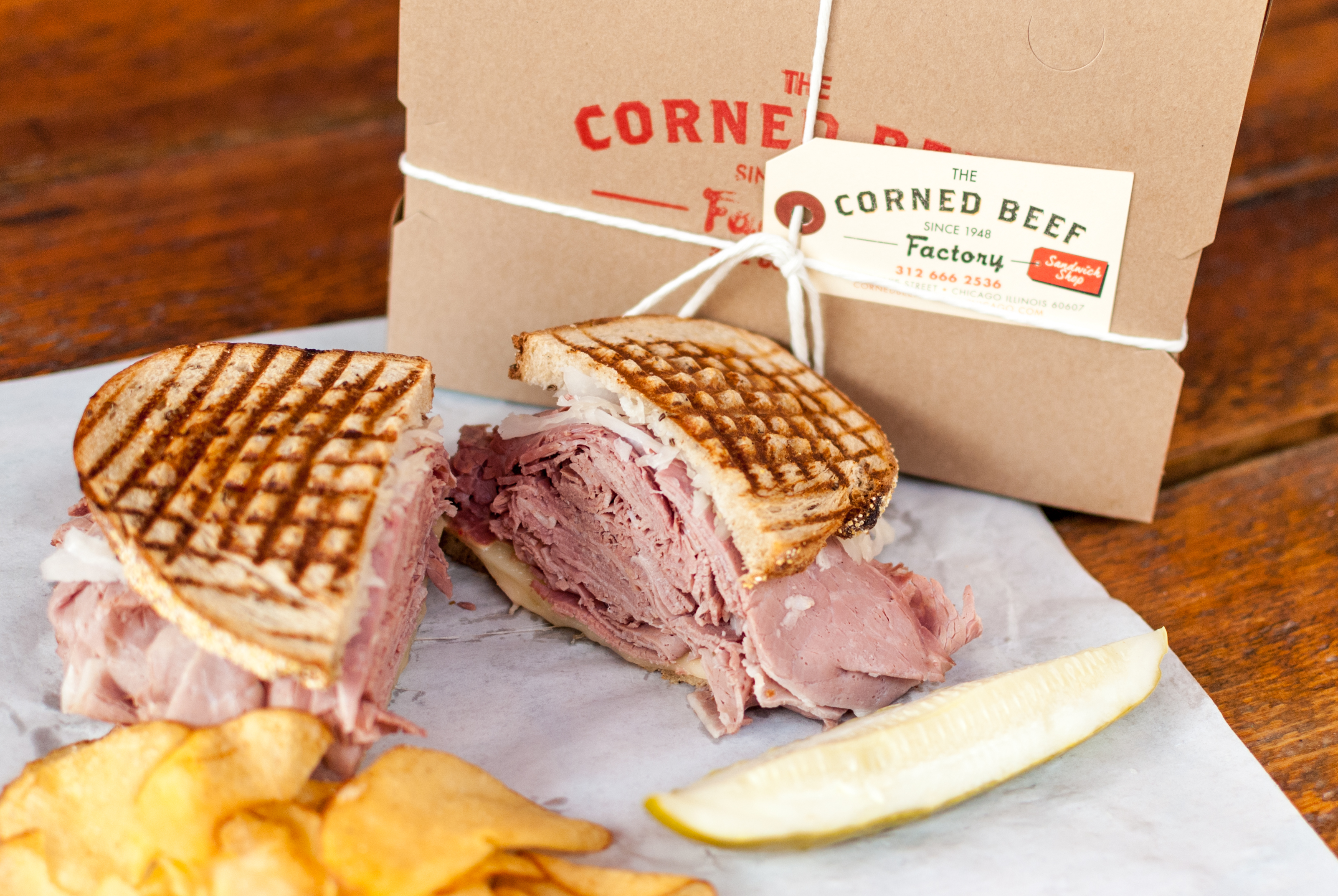 Order Reuben Sandwich food online from The Corned Beef Factory store, Chicago on bringmethat.com
