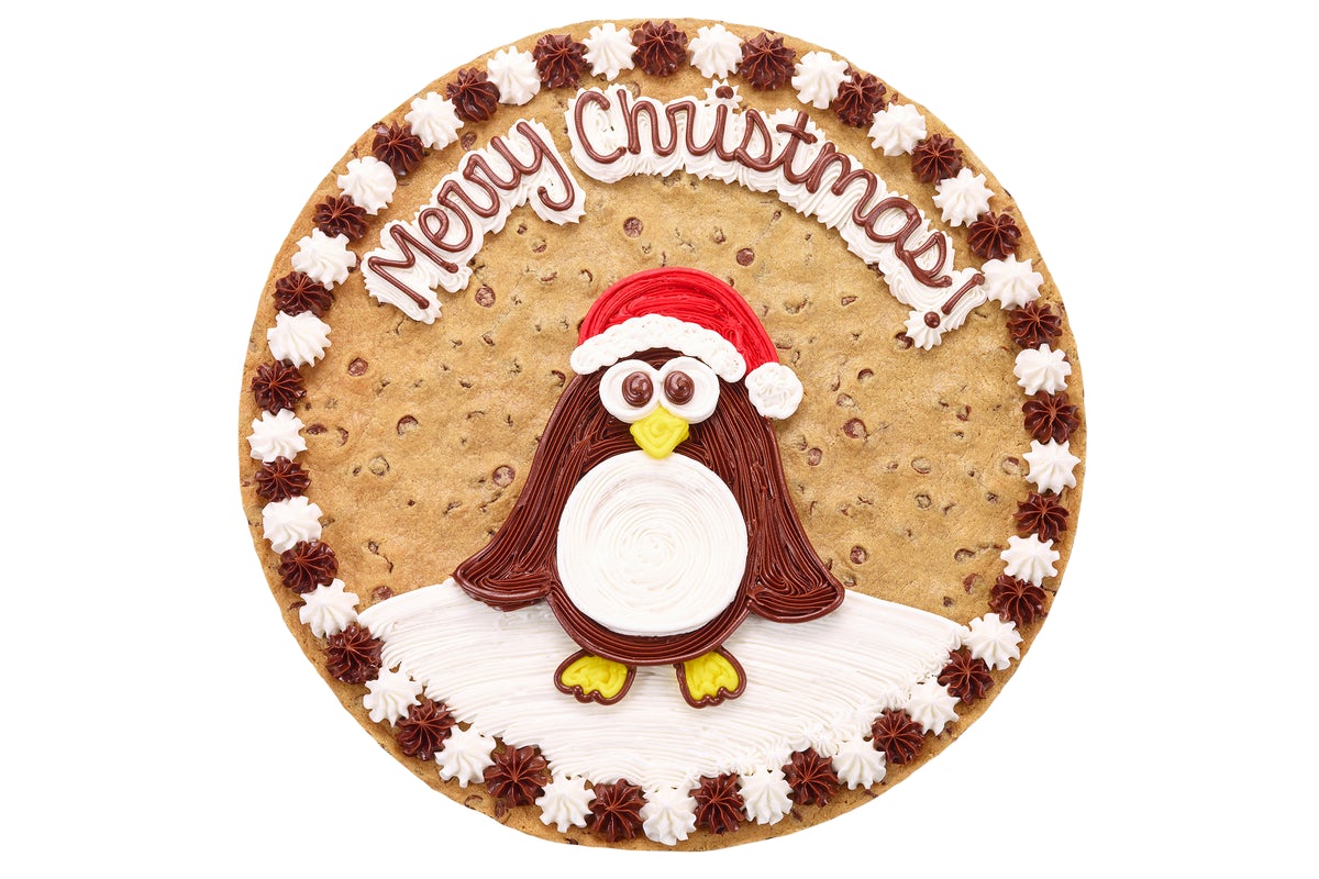 Order Merry Christmas Penguin- HW2831 food online from Great American Cookies - Bel Air Mall store, Mobile on bringmethat.com